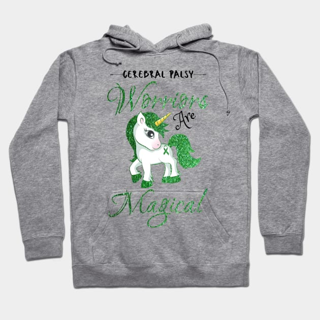 Cerebral Palsy Warriors Are Magical, Cute Green Unicorn Hoodie by JustBeSatisfied